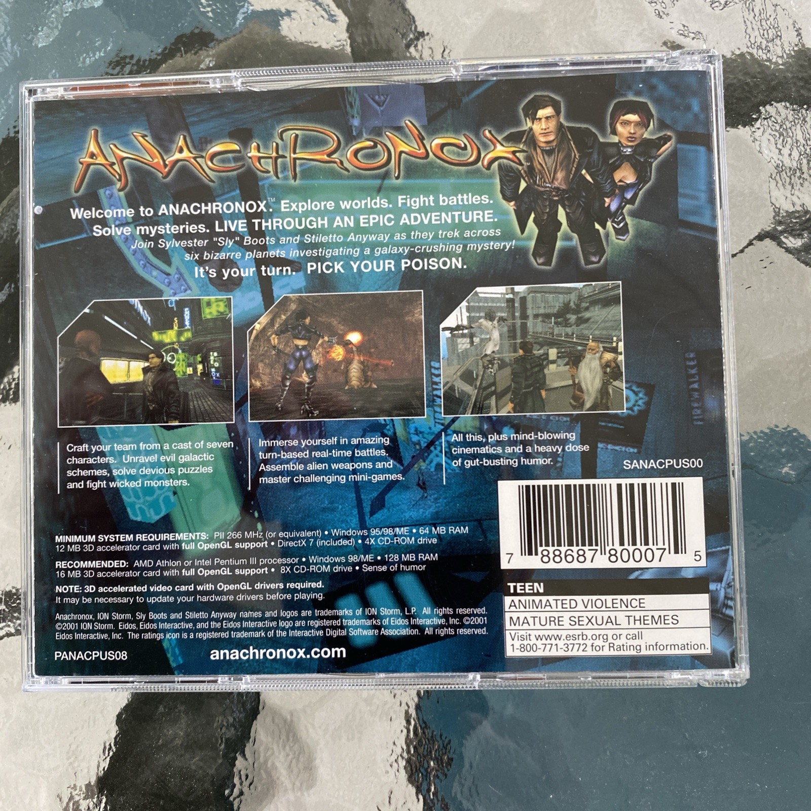 Anachronox – Big Box – PC Game – Complete CIB – 2001 – EIDOS