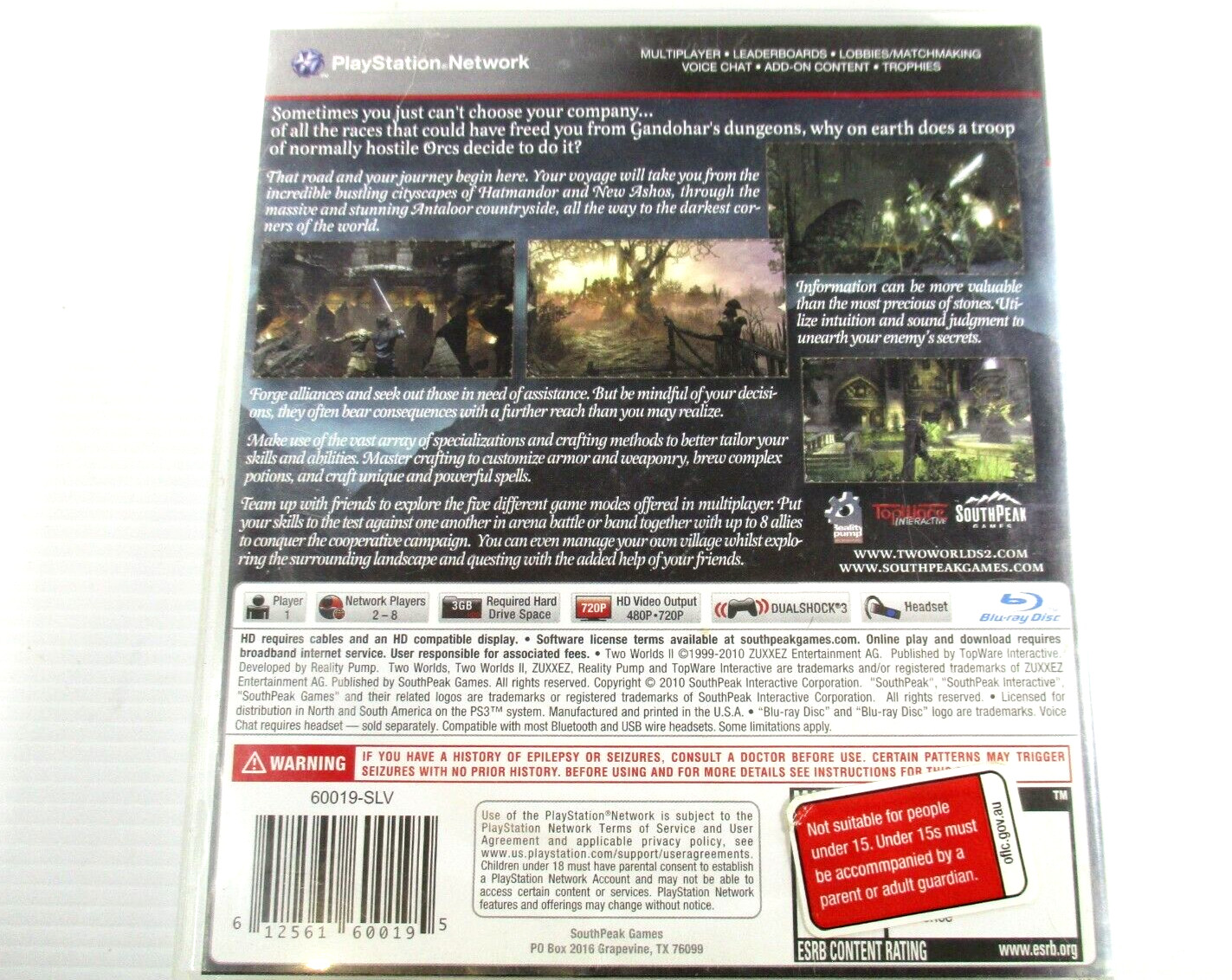 Two Worlds II PS3 MA15+ NTSC R1 2010 ZUXXEZ Entertainment Tested Manual