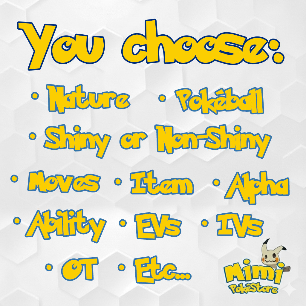 CUSTOM TEAM – 6 Pokemon Shiny 6ivs Alpha Competitive for ZA Pokémon Legends Z-A