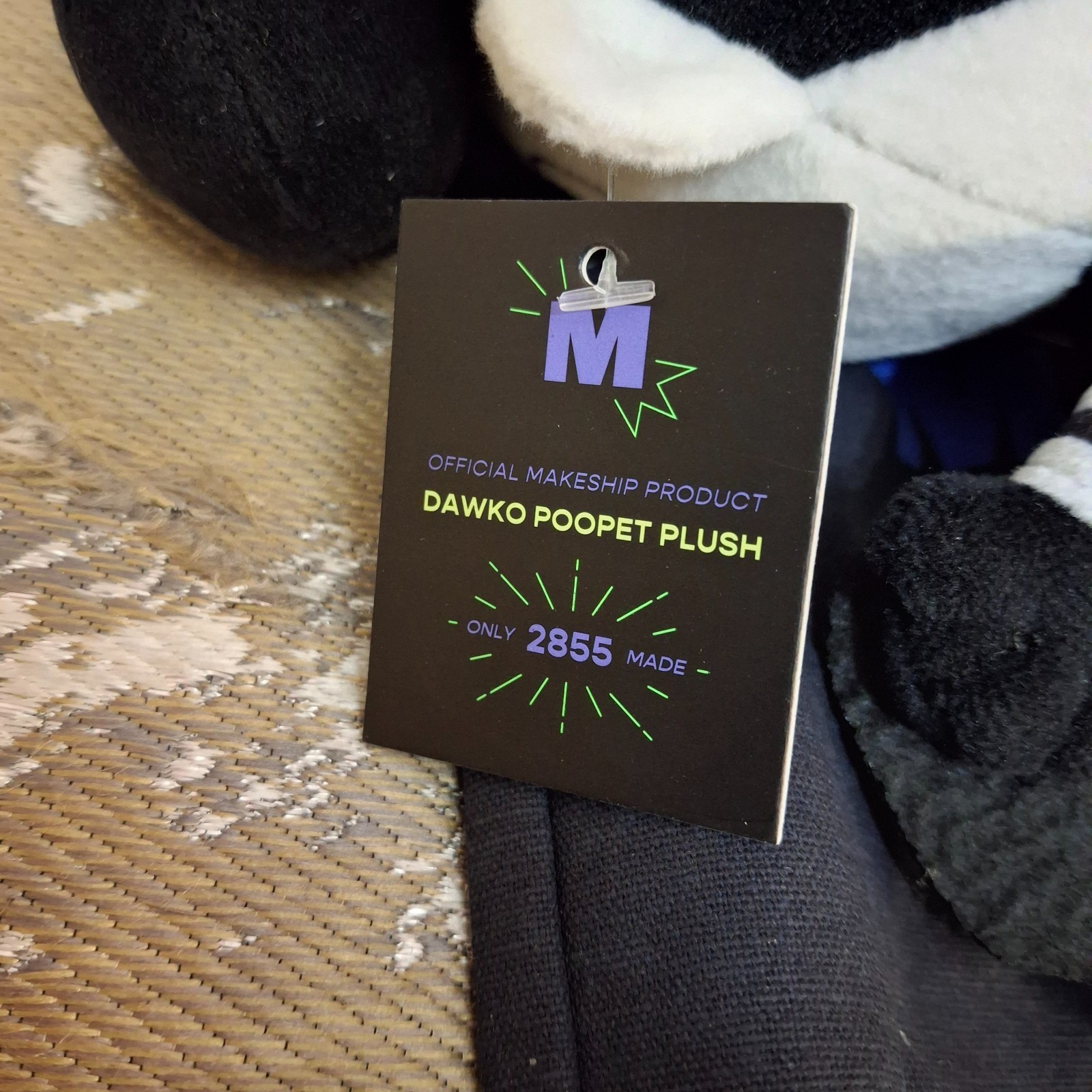 Makeship Dawko Poppet Plush Doll w/ Bag Official GITD 2020 Limited Edition