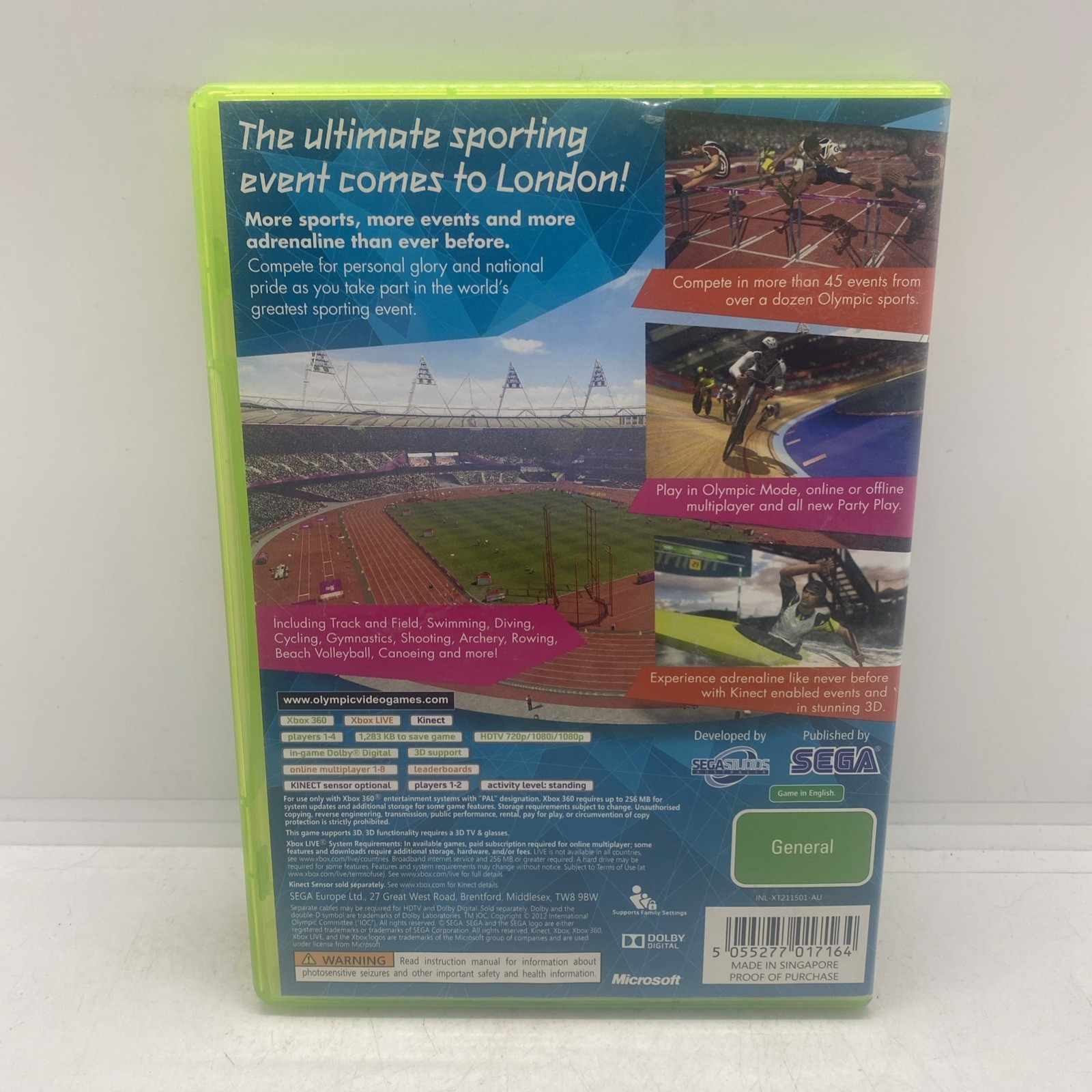 London 2012 Olympic Games Xbox 360 Complete With Manual Free Postage AU Seller