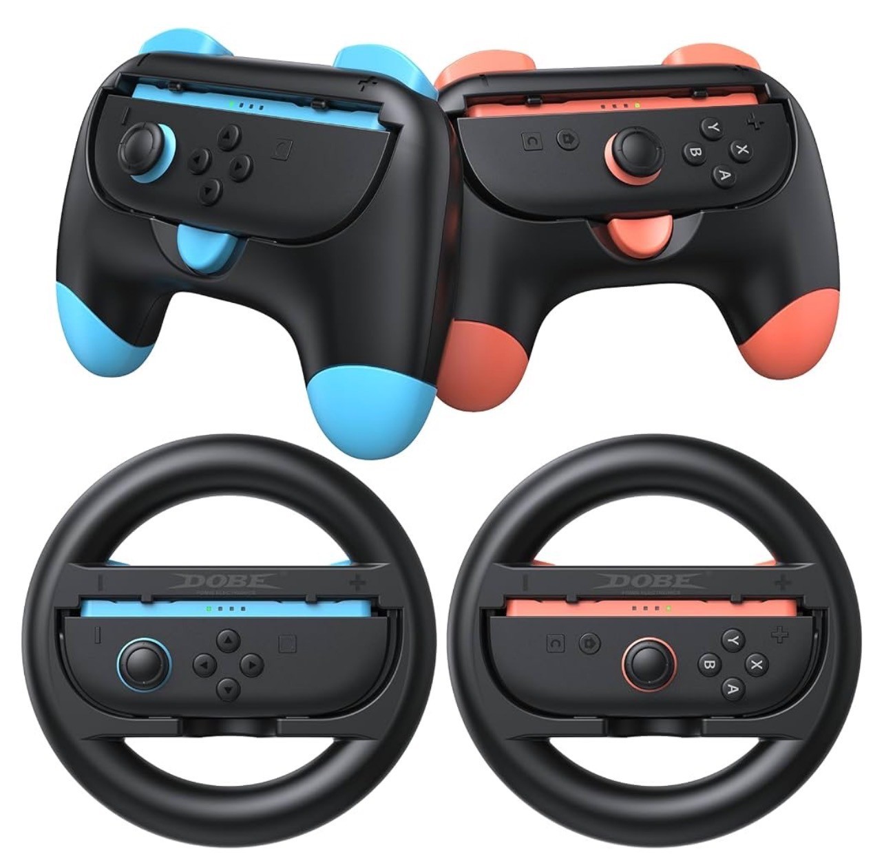 Set of 2 Steering Wheel for Nintendo Switch 2 Mario Kart 8 Deluxe Drive Grip