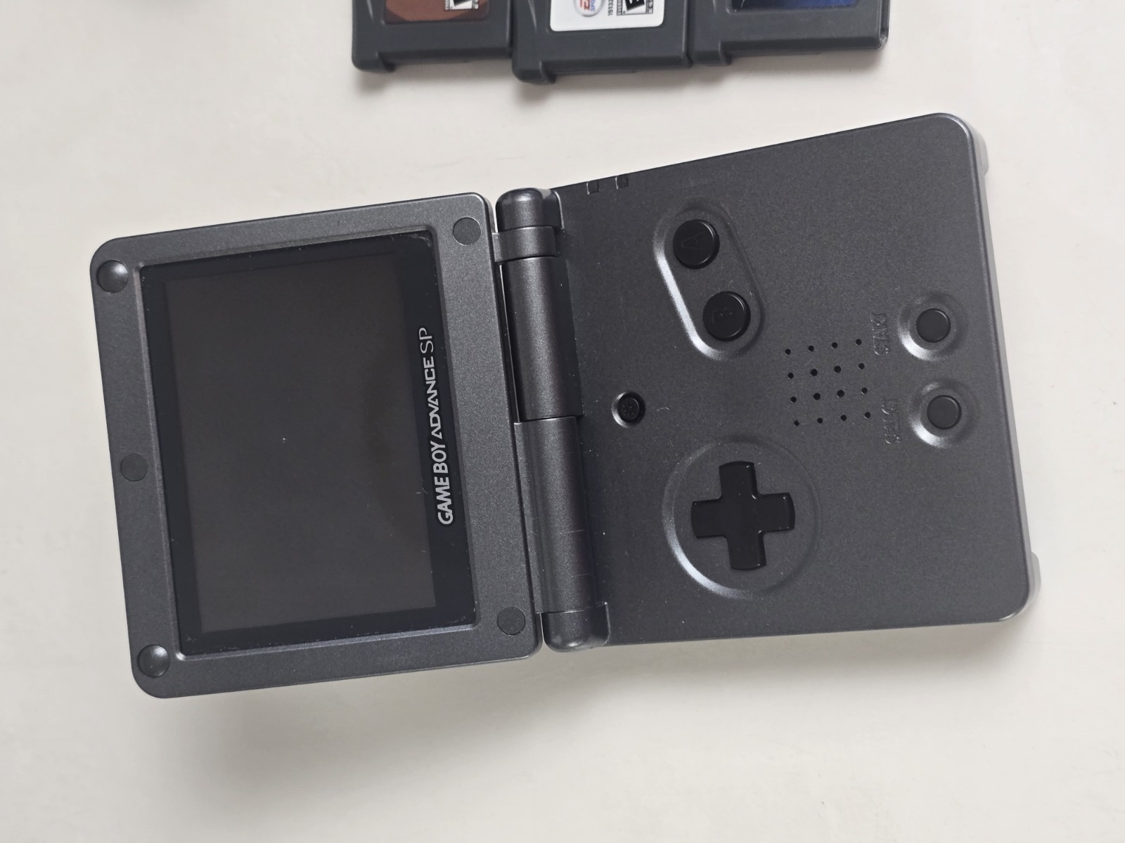 Nintendo Game Boy Advance SP AGS 001 Onyx Black GBA Console Bundle Tested