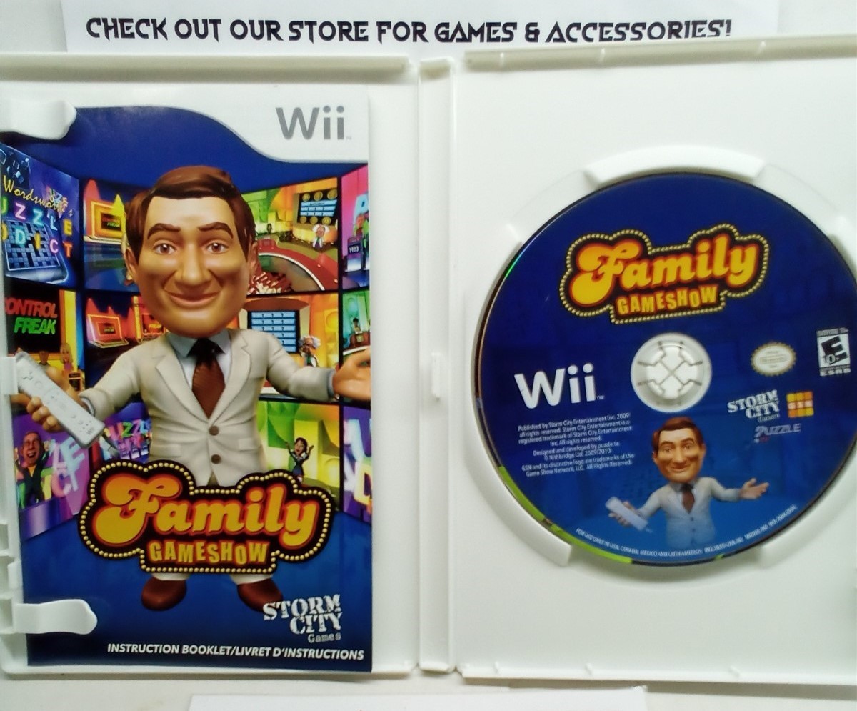 GSN Presents: Family Gameshow (Nintendo Wii, 2010) Complete Tested Working