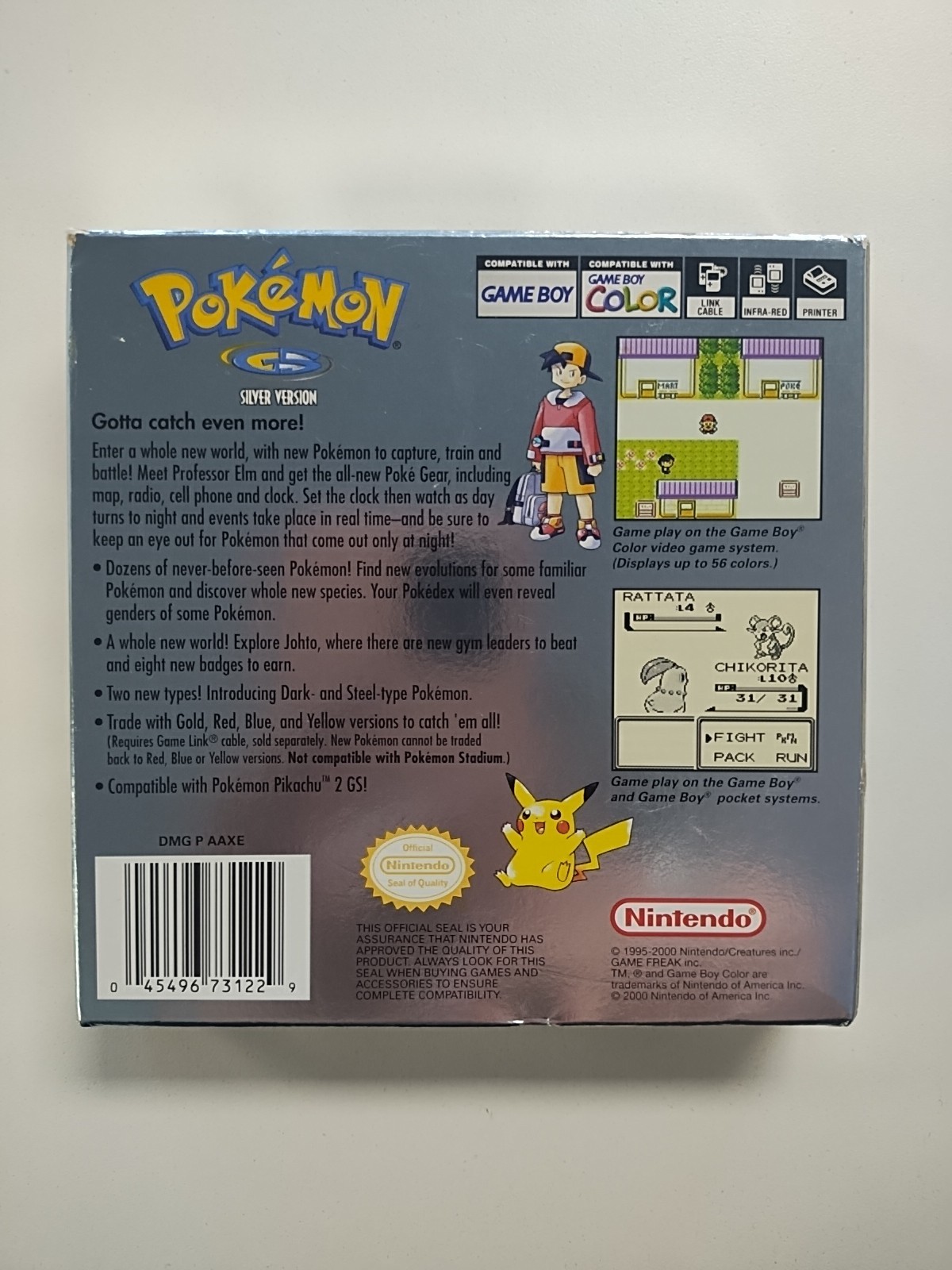 Pokémon: Silver Version (Nintendo Game Boy Color, 2000) CIB SEE DESC