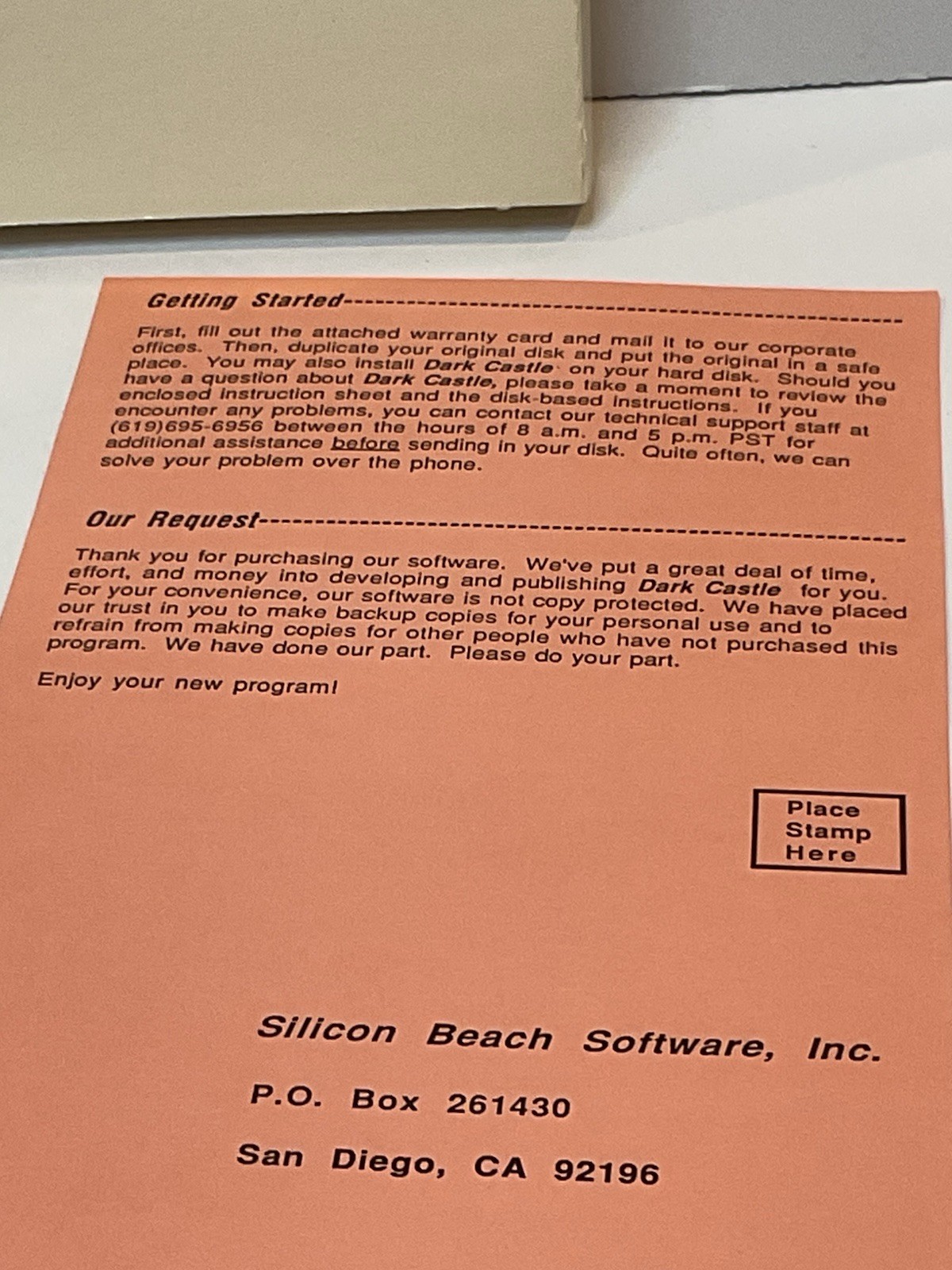 Vintage Macintosh 128k 512k Game Dark Castle – Silicon Beach Software