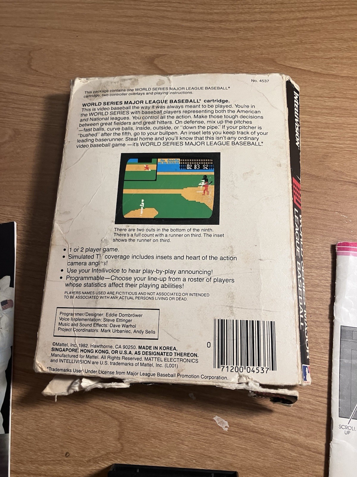 World Series Major League Intellivision ECS 1983 Mattel Edition Very Rare CiB