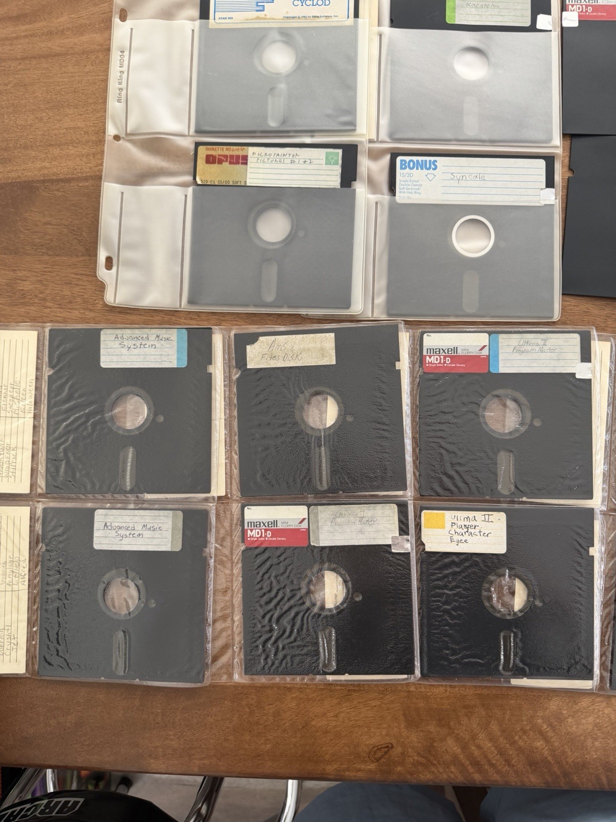 Vintage Atari 800 5.25″ Floppy Disk Lot of Over 100 Video Games, 109 Total Disks