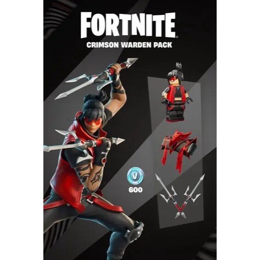 Fortnite Crimson Warden Pack Prepaid Gaming Card 600 V-Bucks DM DETAILS