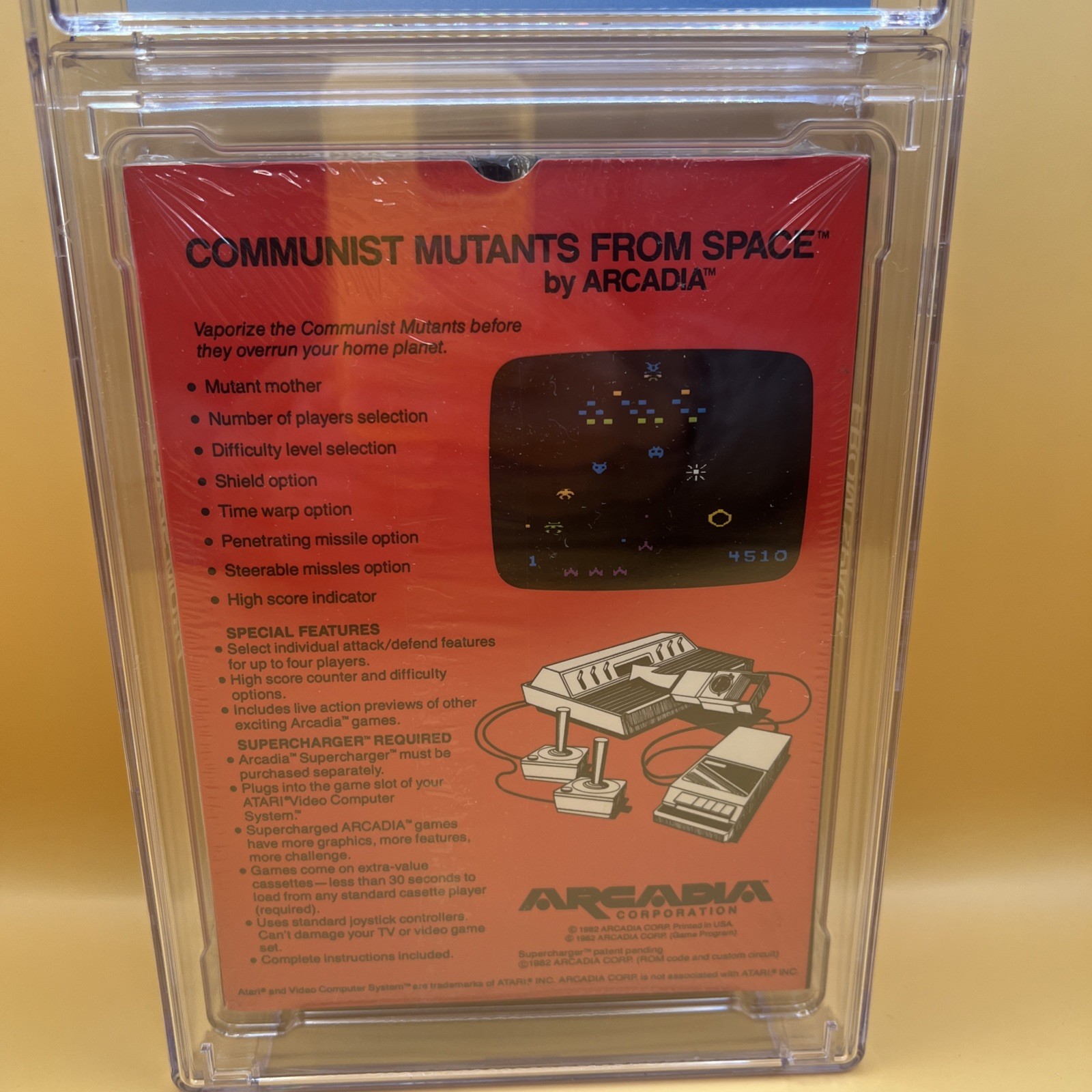 1982 ATARI SUPERCHARGER COMMUNIST MUTANTS FROM SPACE VIDEO GAME CASSETTE Sealed