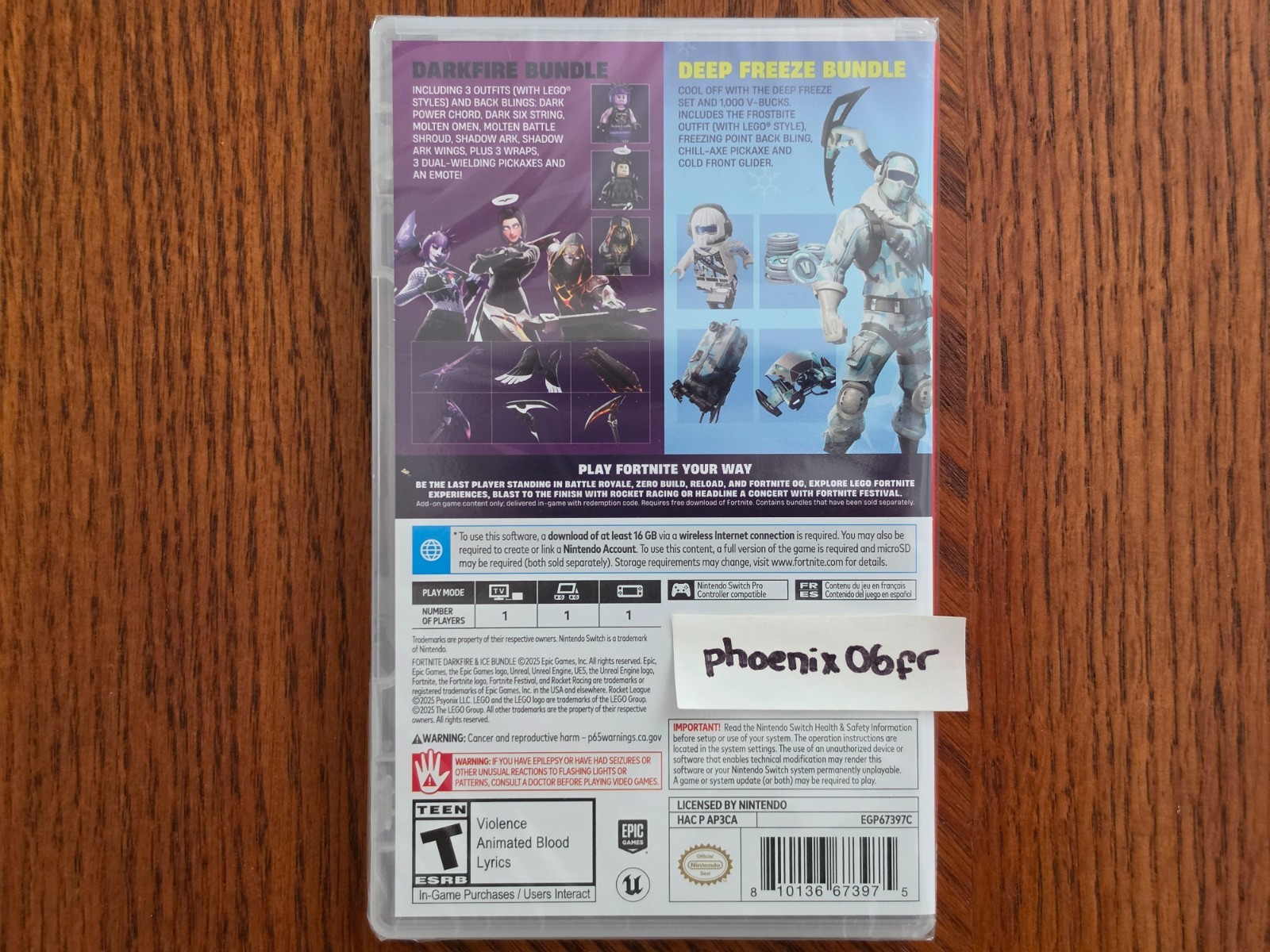 Brand New! Fortnite Darkfire & Ice Bundle NO GAME CARD (Nintendo Switch) Sealed!