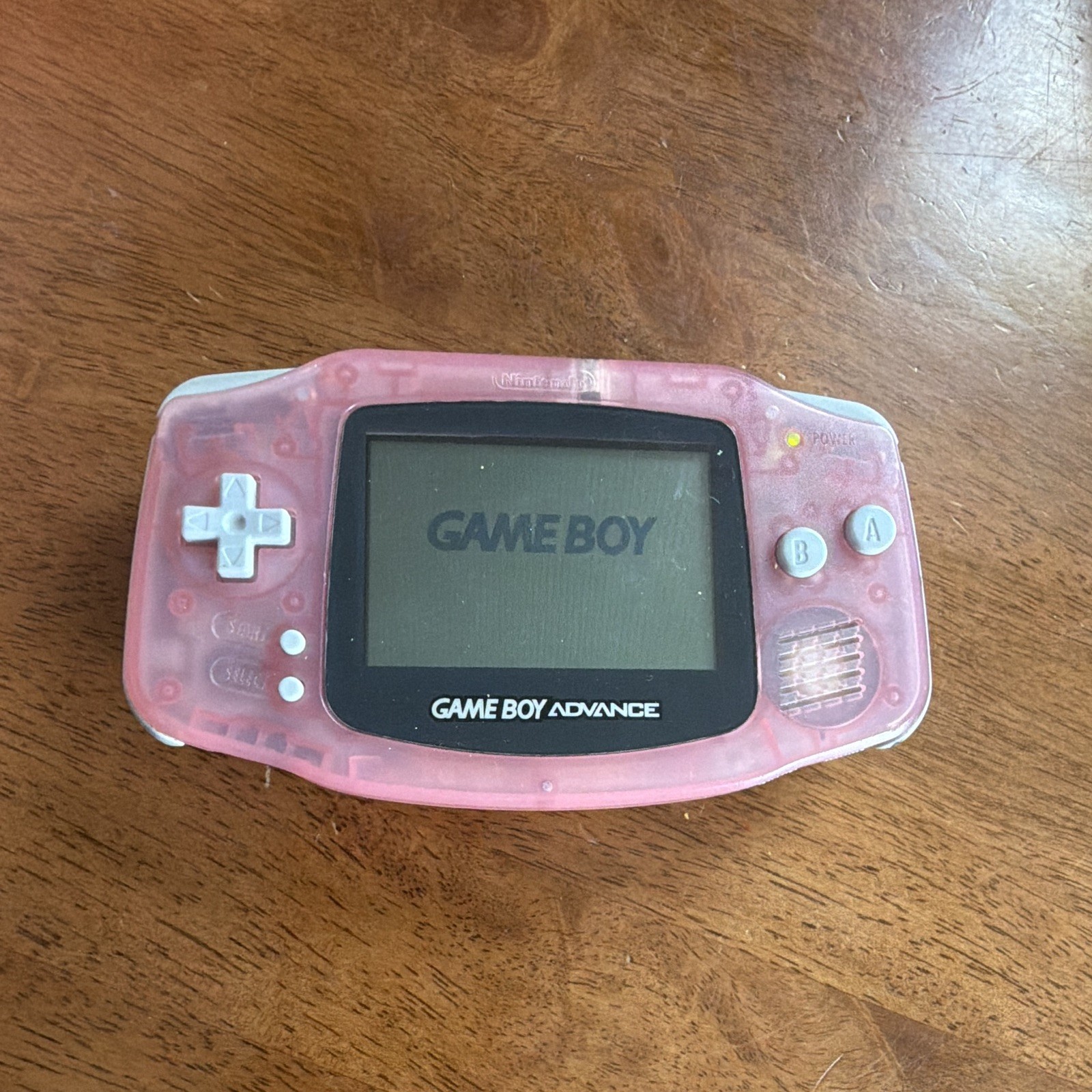 Nintendo Game Boy Advance AGB-001 Pink System w/ Headphone Jack. Missing cover.