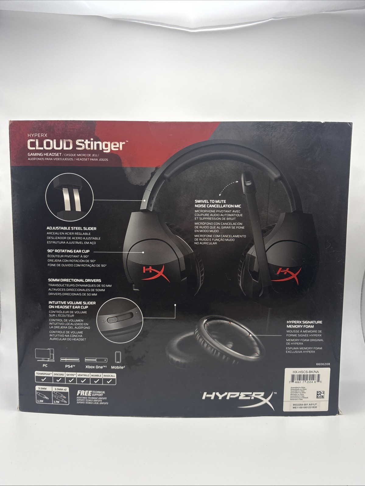 HyperX Cloud Stinger Black Headband Gaming Headset for PC and PS4