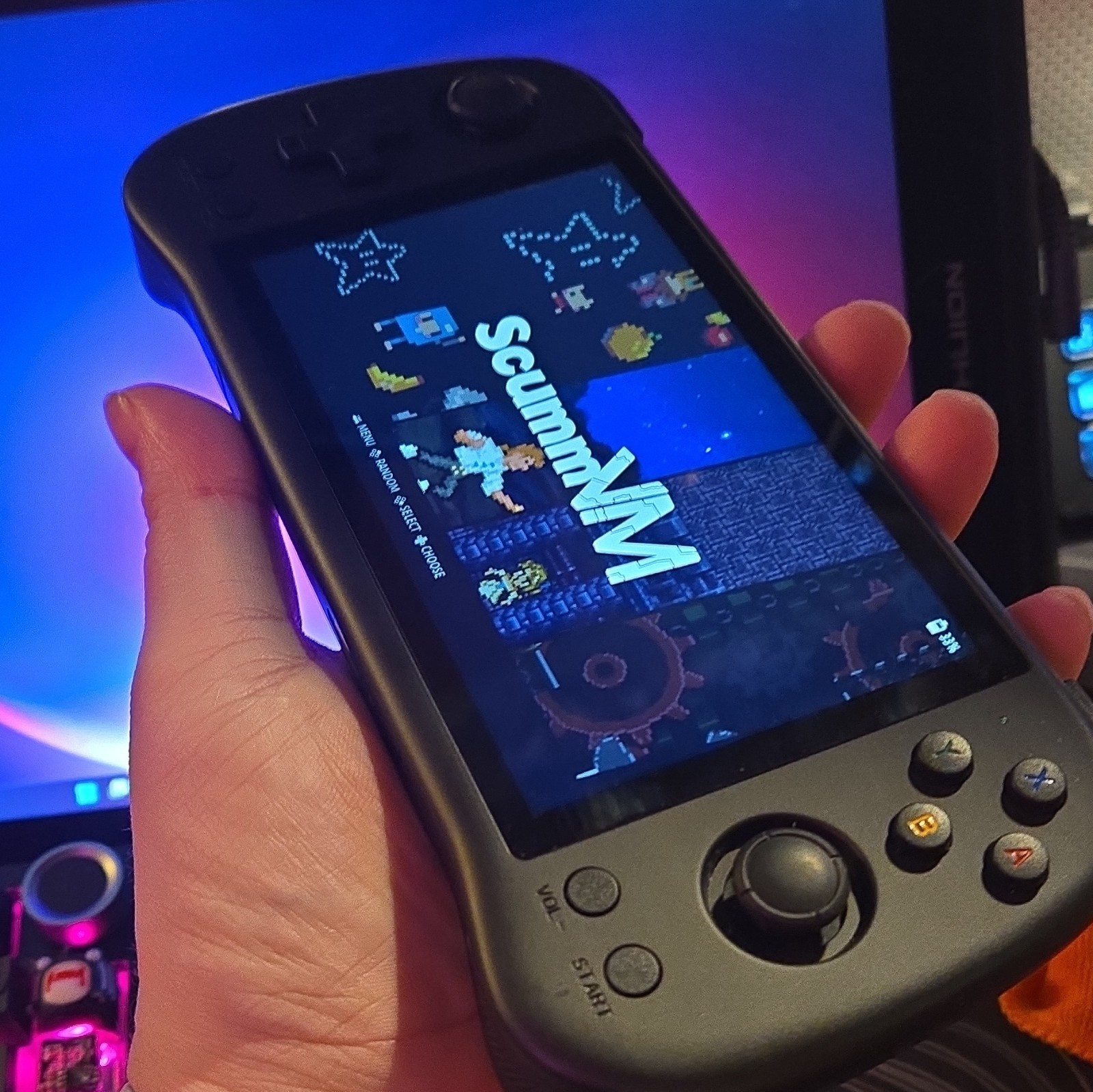 POWKIDDY X55 Handheld Game Console Black 16GB 720p Linux Wi-Fi USB-C HDMI