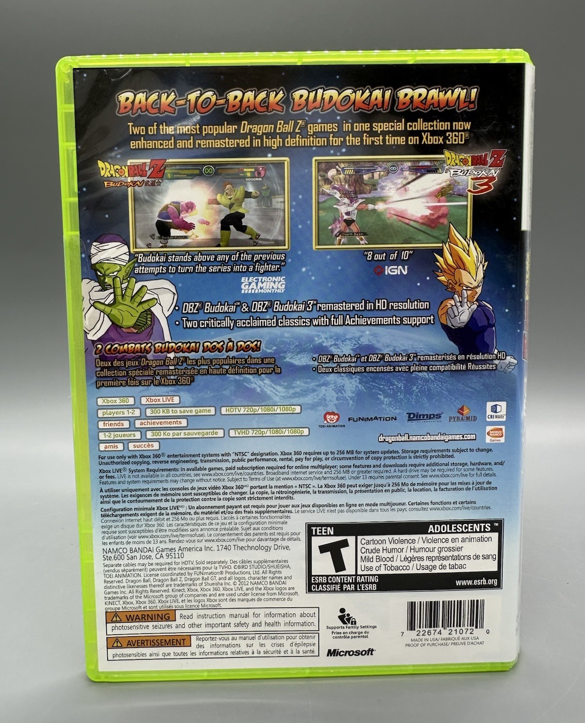 Dragon Ball Z: Budokai HD Collection -Xbox 360 (2012) CIB Tested Works