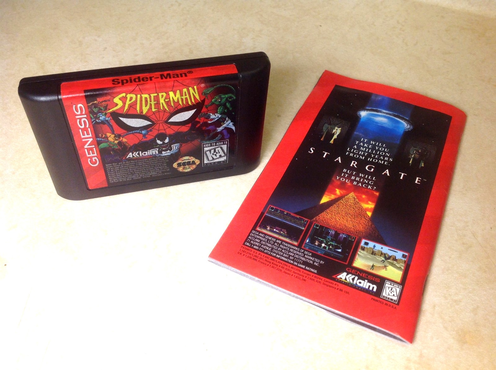 Spider-Man Sega Genesis 1994 CIB with Manual Untested EXC. / NM Cartridge