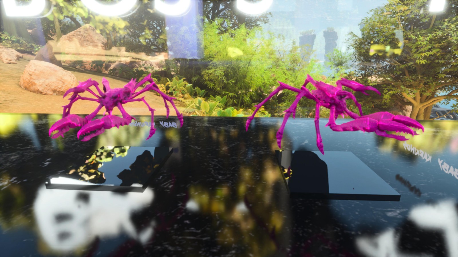 ARK ASCENDED PVE OFFICIAL PAIR BABY KARKINOS PINK 25K HP 2.5K WEIGHT 513 MELEE