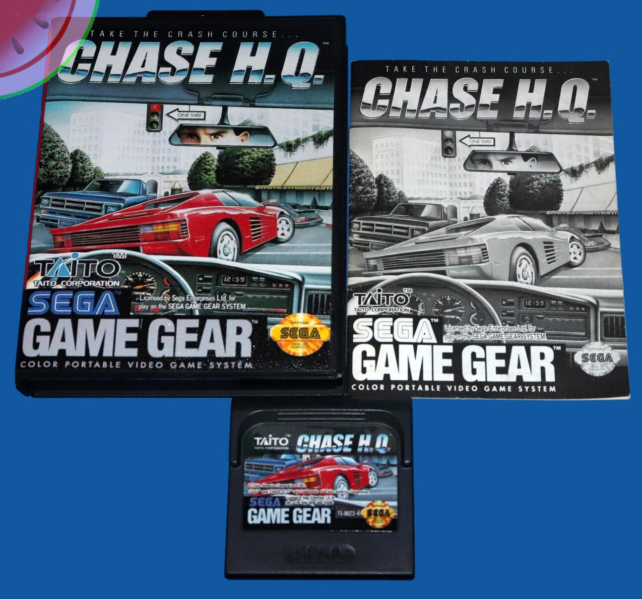 TESTED Sega GAME GEAR Genuine CHASE HQ H.Q. Completed with Manual in NEW Box CIB