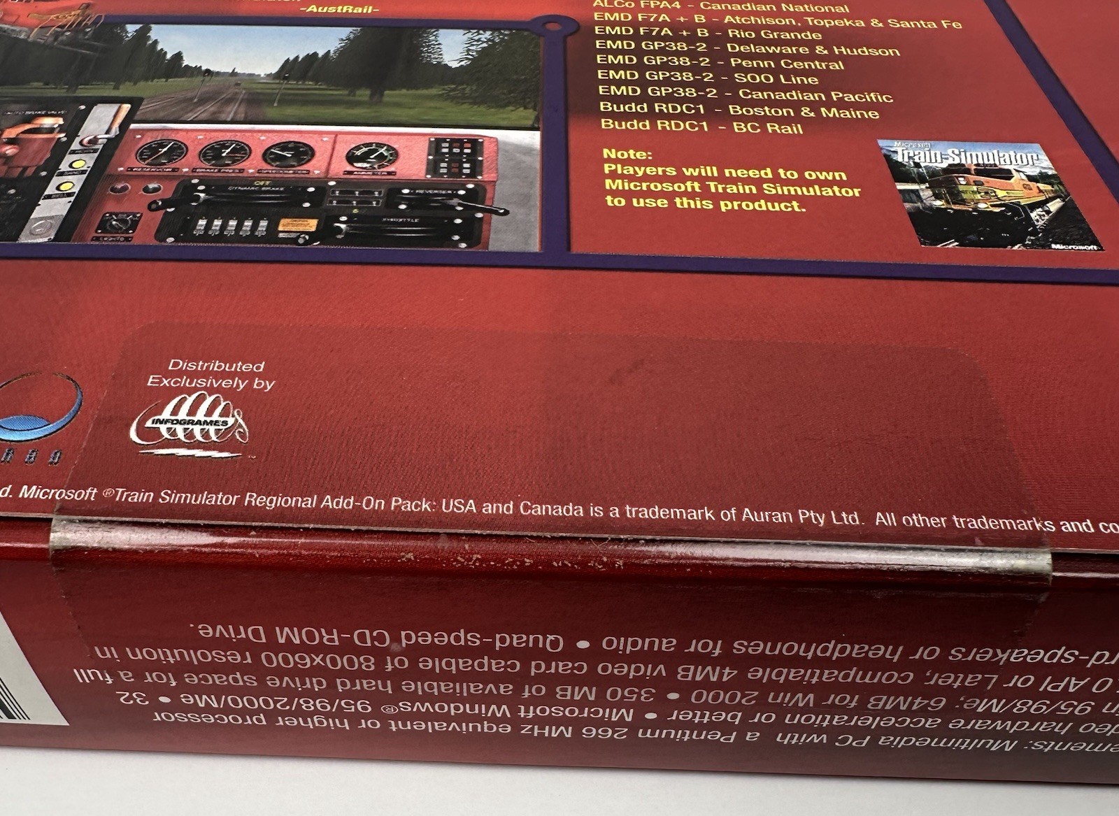 Microsoft Train Simulator USA Canada Regional Add-On Pack PC Big Box SEALED NOS