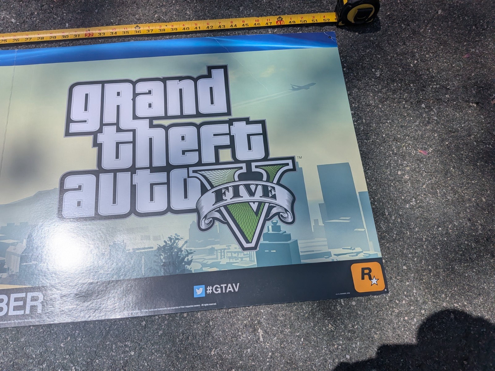 Grand Theft Auto V Promo Banner Poster GameStop RARE GTA 5 Michael Promotional