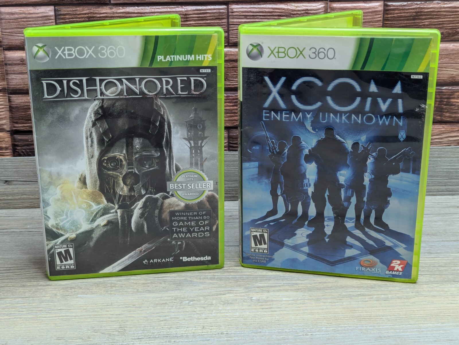 XCOM: Enemy Unknown & Dishonored Platinum Hits Xbox 360 CIB Case Manual Disk