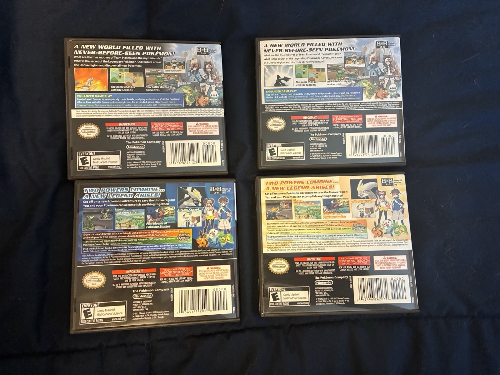 Pokemon Black 1+2 White Version 1+2 CIB Complete Nintendo DS LOT Authentic
