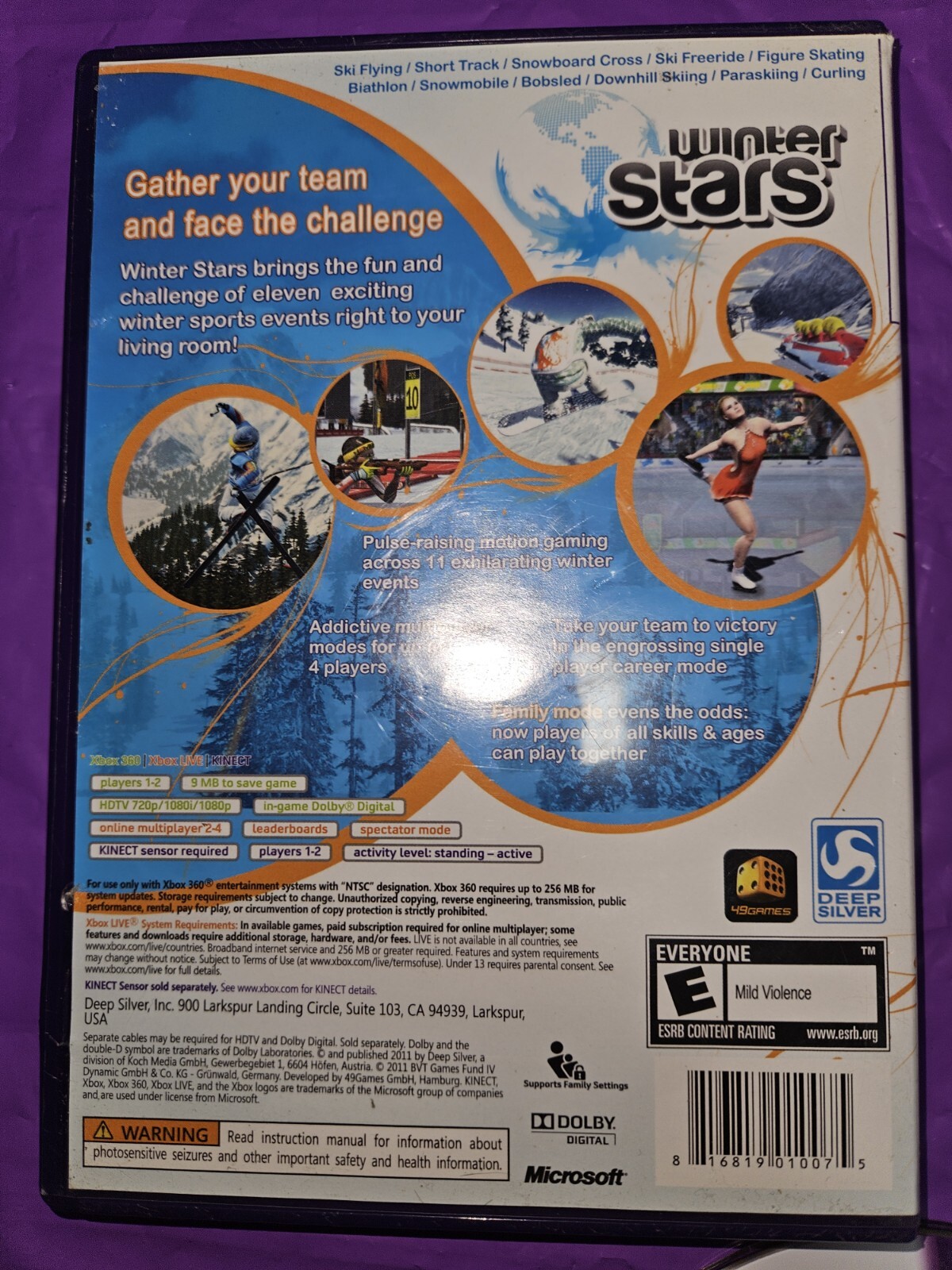 Winter Stars (Microsoft Xbox 360, 2011) Cib Complete Tested