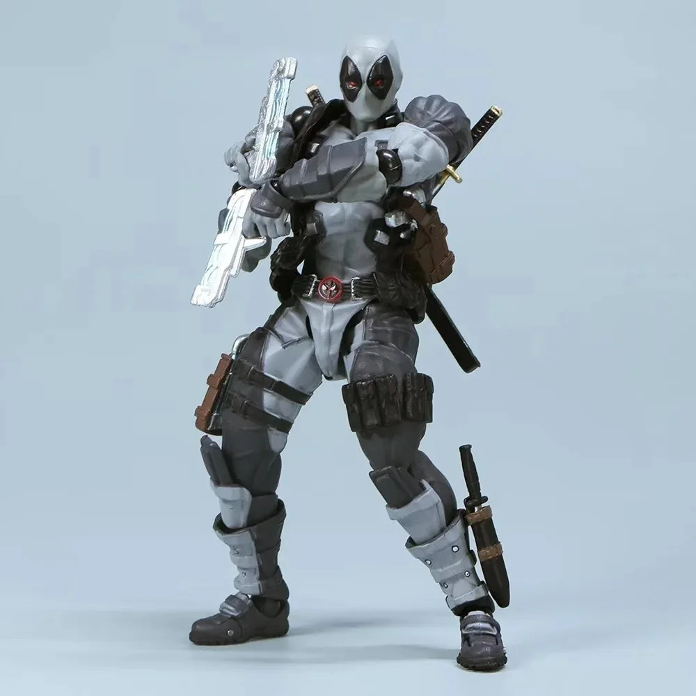 AMAZING YAMAGUCHI Deadpool 2.0 Grey Action Figure Movable KAIYODO Wade Toy Sets