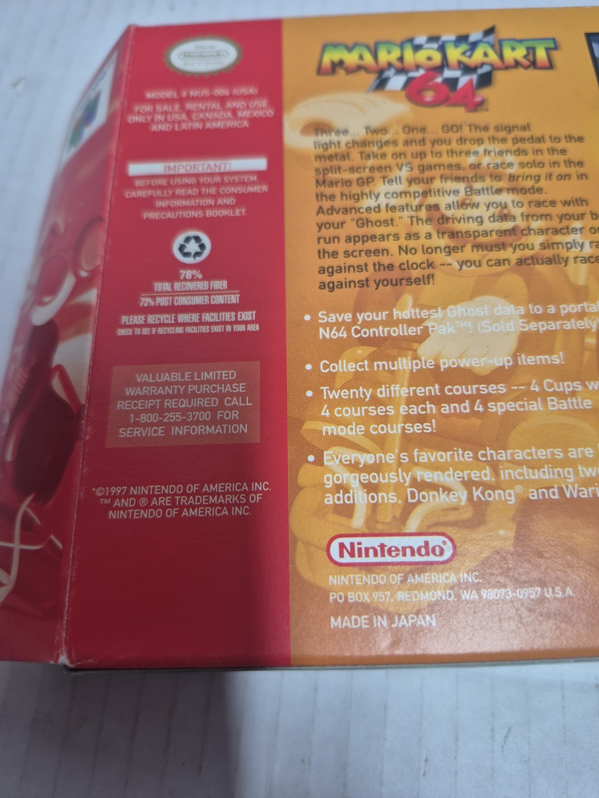 Mario Kart 64 for Nintendo 64 N64 – Video Game Box Only | NO GAME