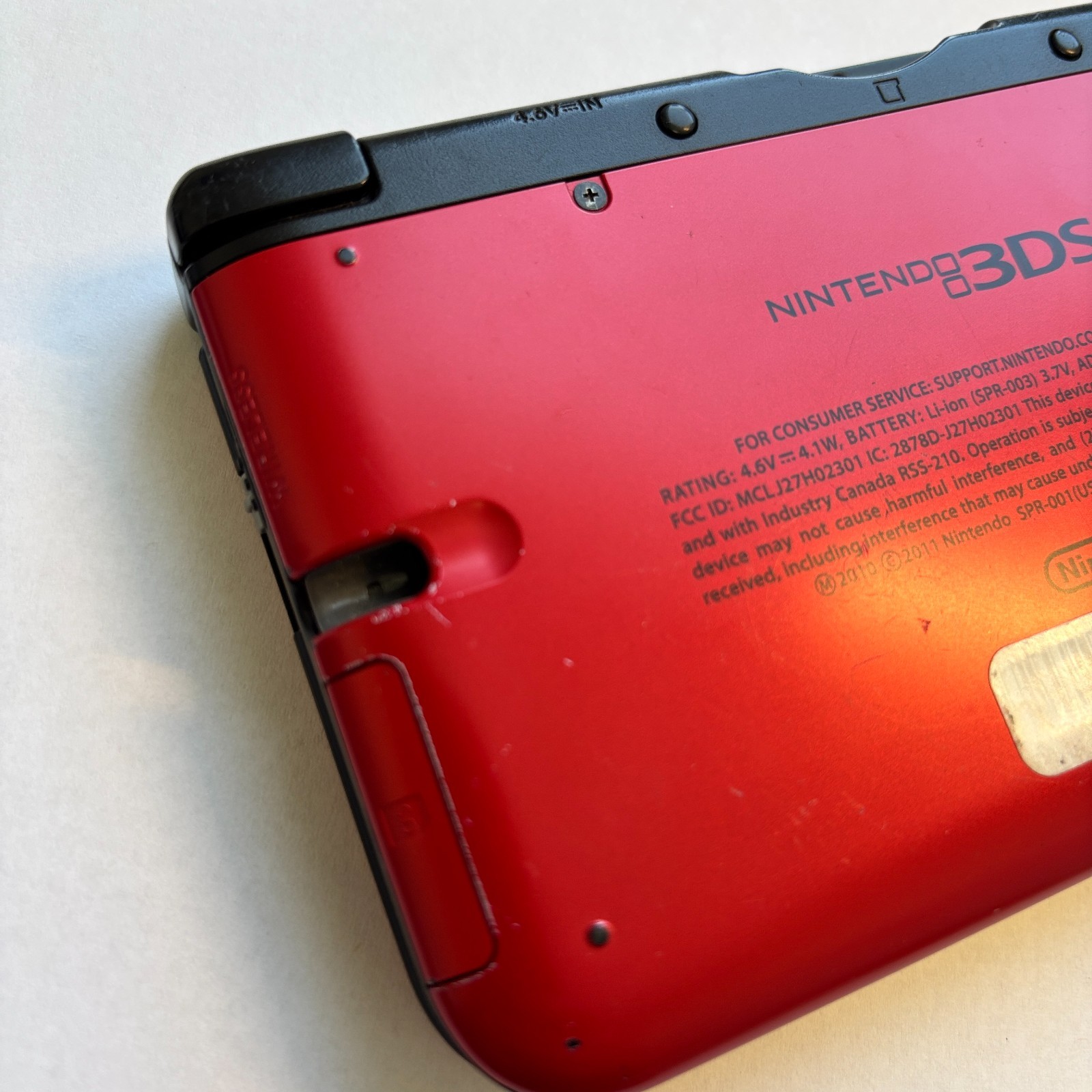 Nintendo 3DS XL Red Console SPR-001 Top Screen Repair 3 Game Bundle Tested Works