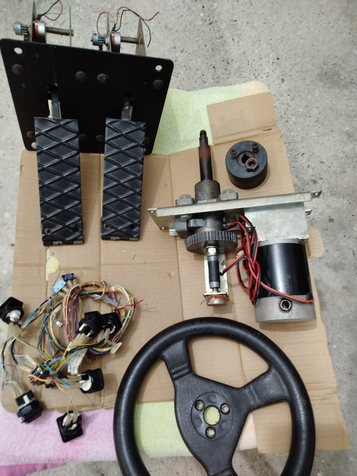 Hyper 64 Neo Geo Driving Kit Steering Wheel Pedals Cables Arcade Jamma Snk