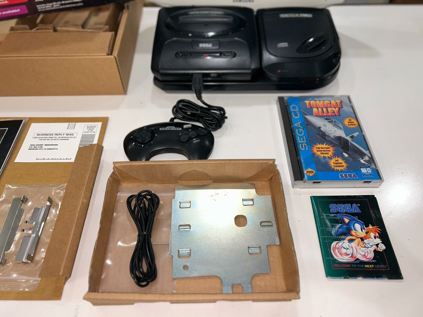 Sega CD Action System CIB 100% Complete in Box with Tomcat Alley Excellent #1