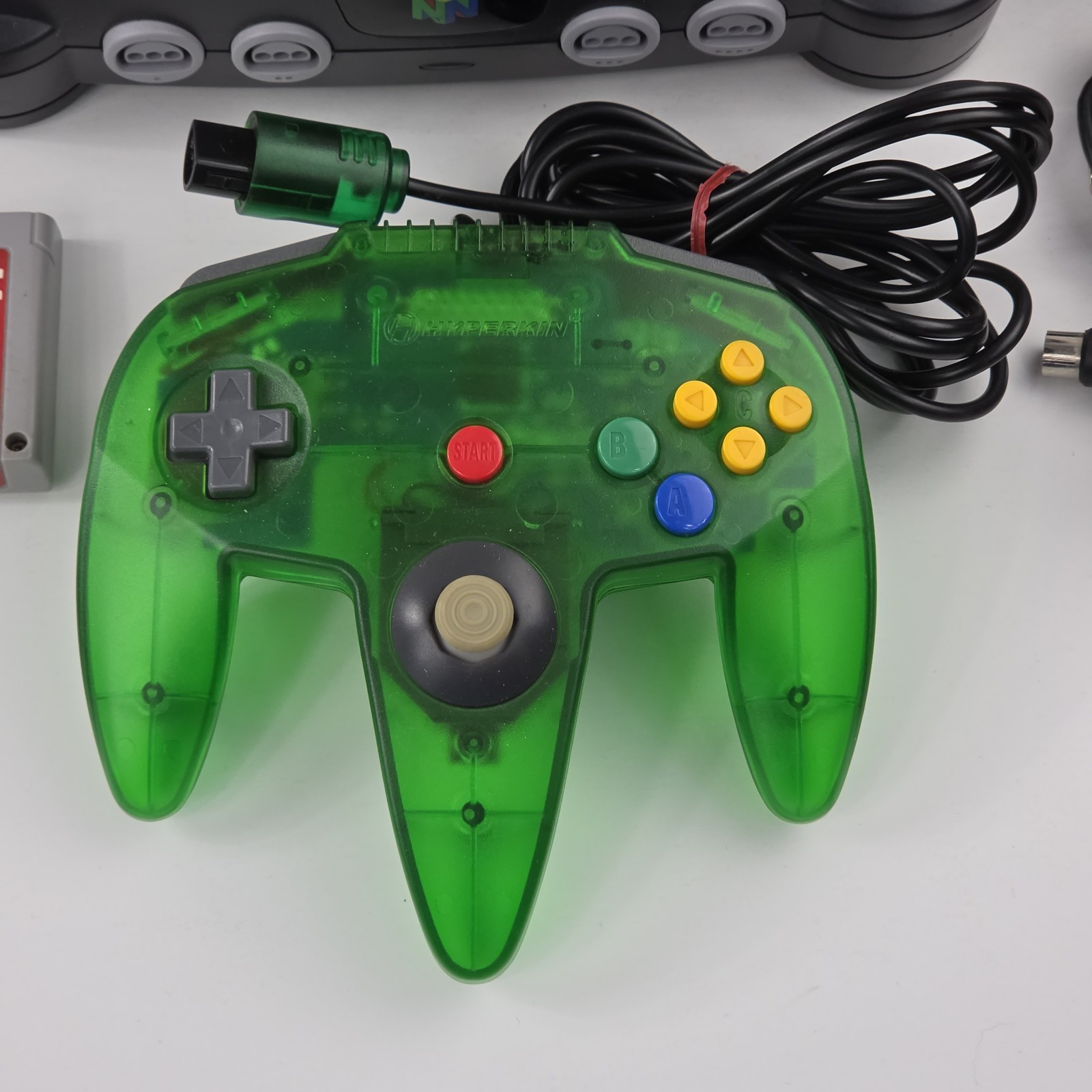 Nintendo 64 N64 Console w/ Hyperkin Green Controller Tight Stick Tested System