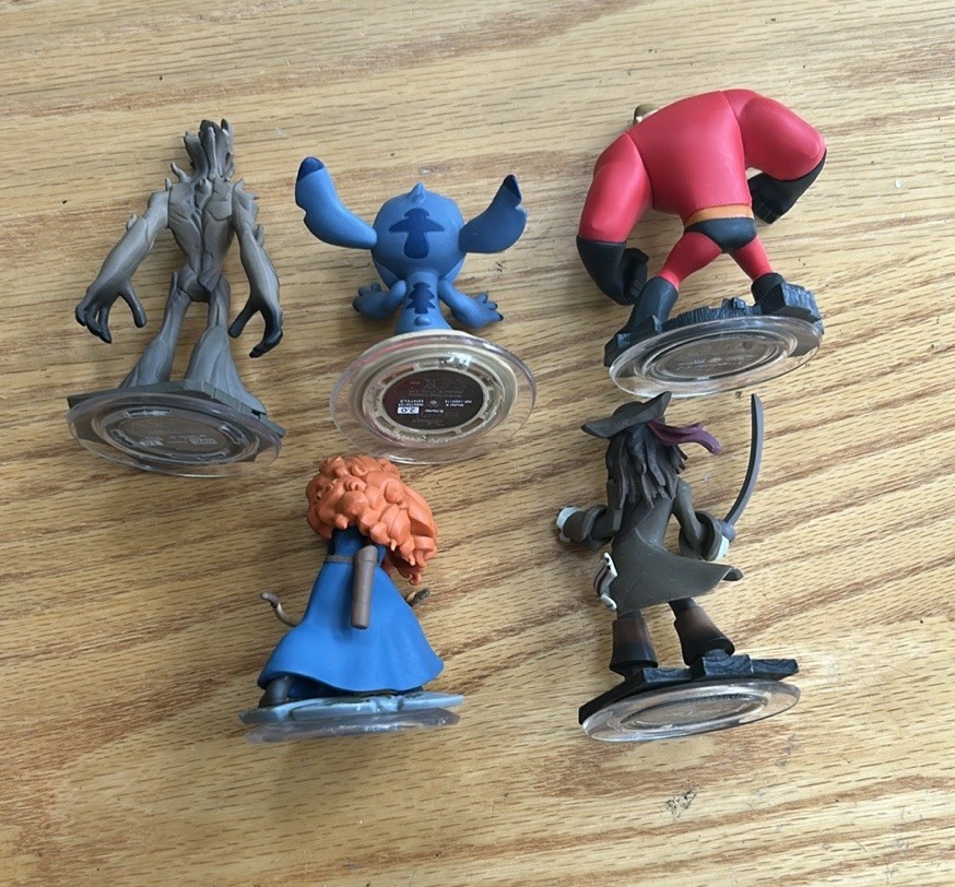 Lot Of 5 Figures Disney Infinity 2.0 1.0 MERIDA Mr. Incredible Stitch Groot Jack