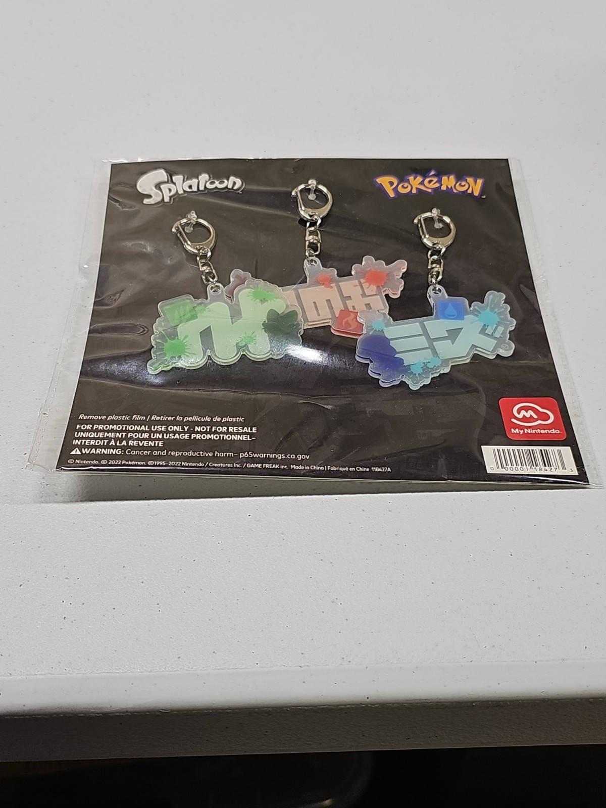 Splatoon x Pokemon My Nintendo Rewards Promo Keychain/Backpack Clip Set *NEW*