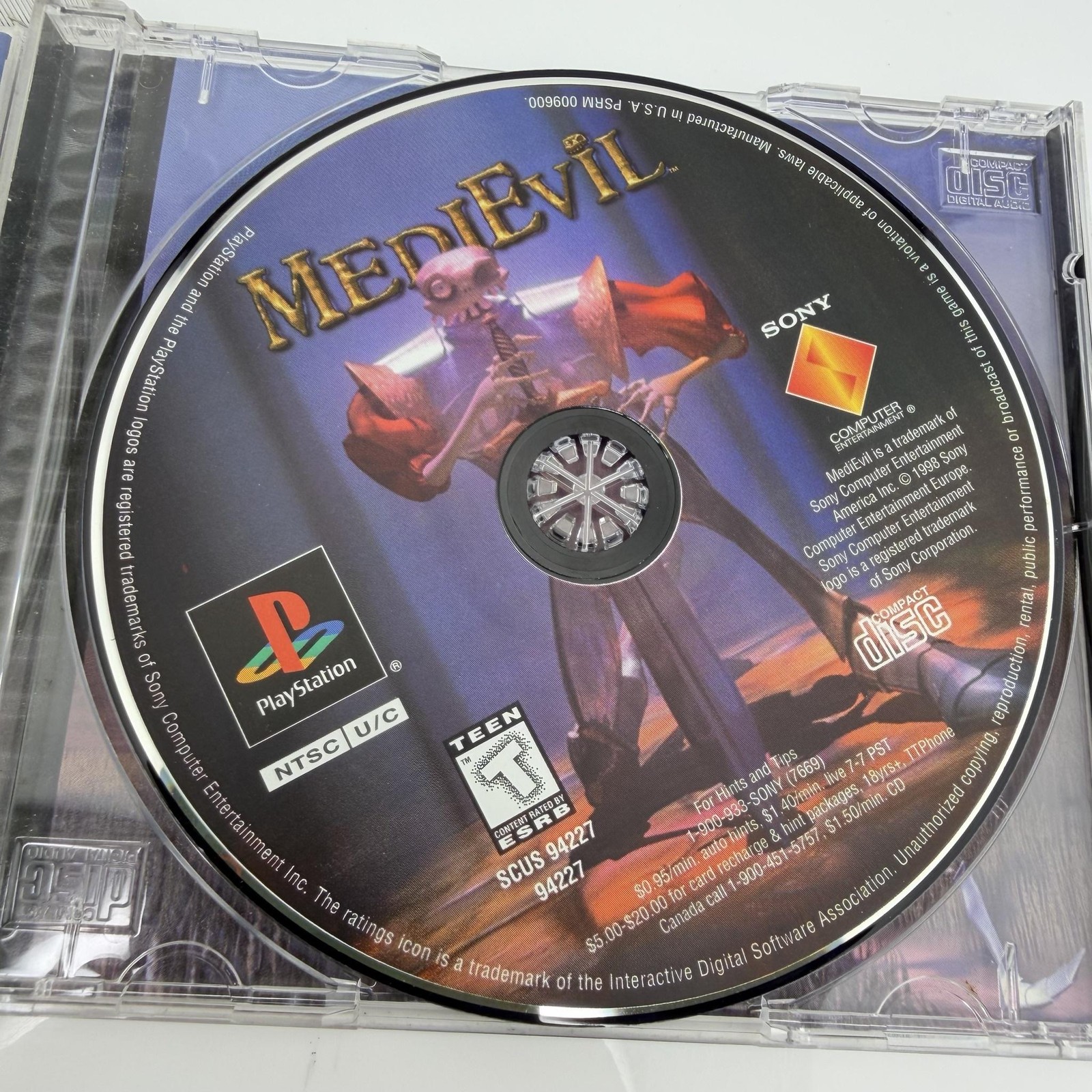 MediEvil Sony PlayStation 1 PS1 Game CIB T Teen Hack And Slash NTSC 1998 USA