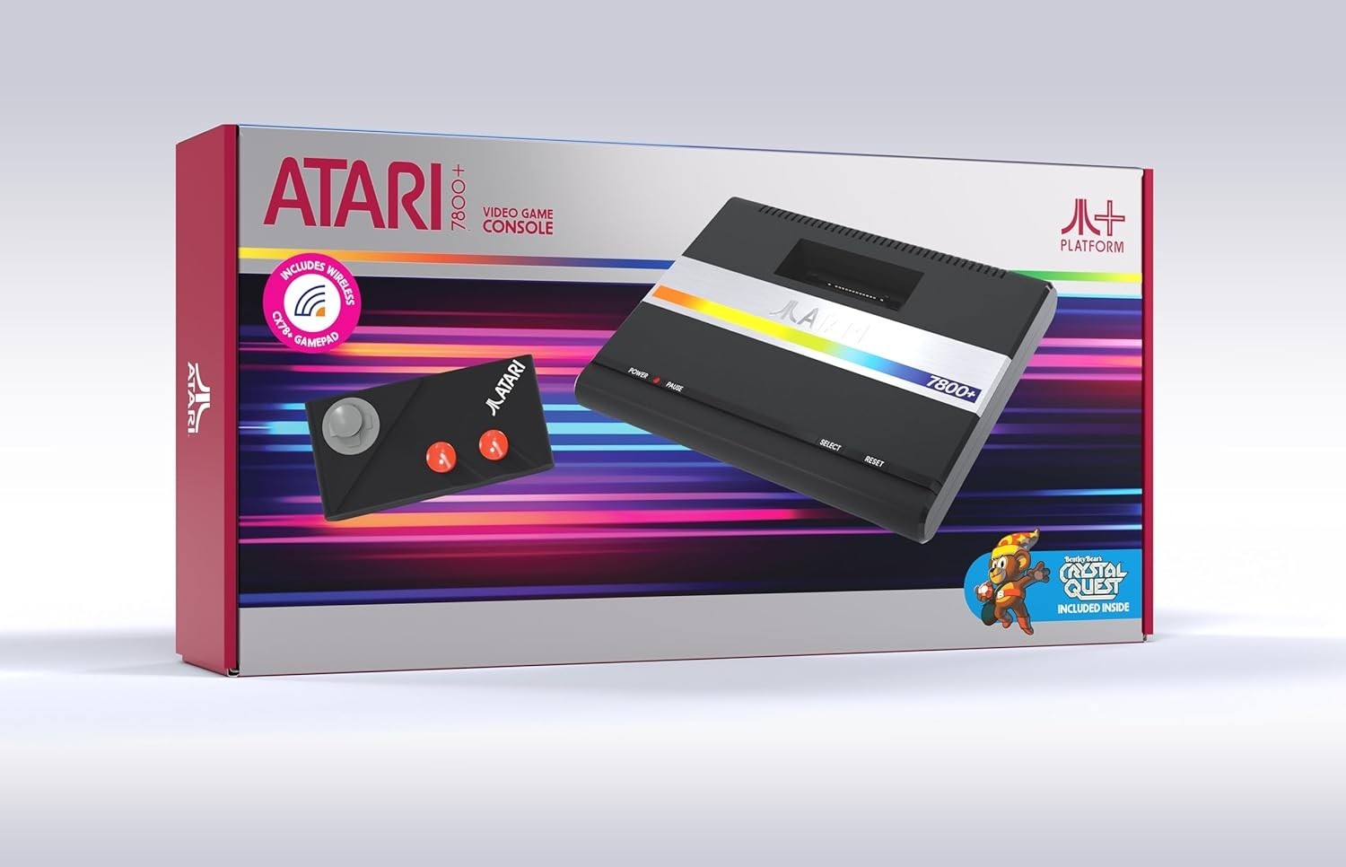 Retro Atari 7800+ Console with Wireless Controller & Crystal Quest – HDMI Ready
