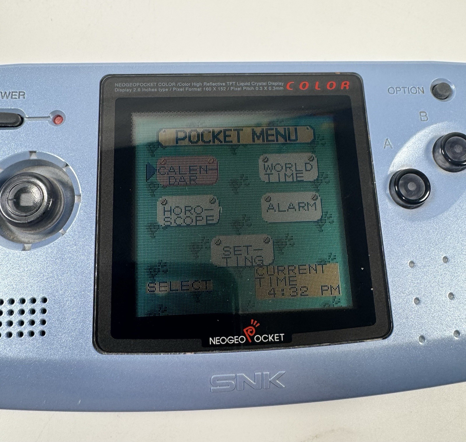 Rare Neo Geo Pocket Color Console Platinum Blue SNK Tested Clean Mint