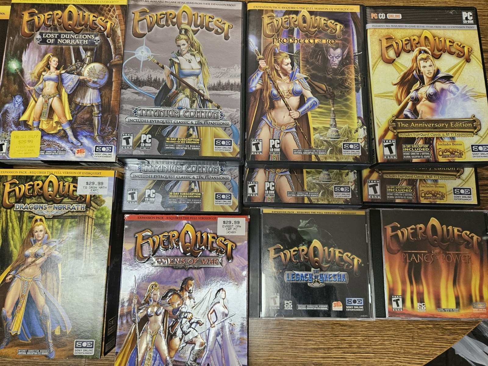 EverQuest PC Games Extreme Lot of 15 games MOST with all inserts and maps