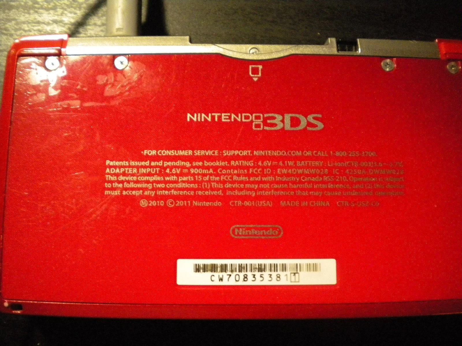 Nintendo 3DS Flame Red Complete in Box with charger Very good condition *READ*
