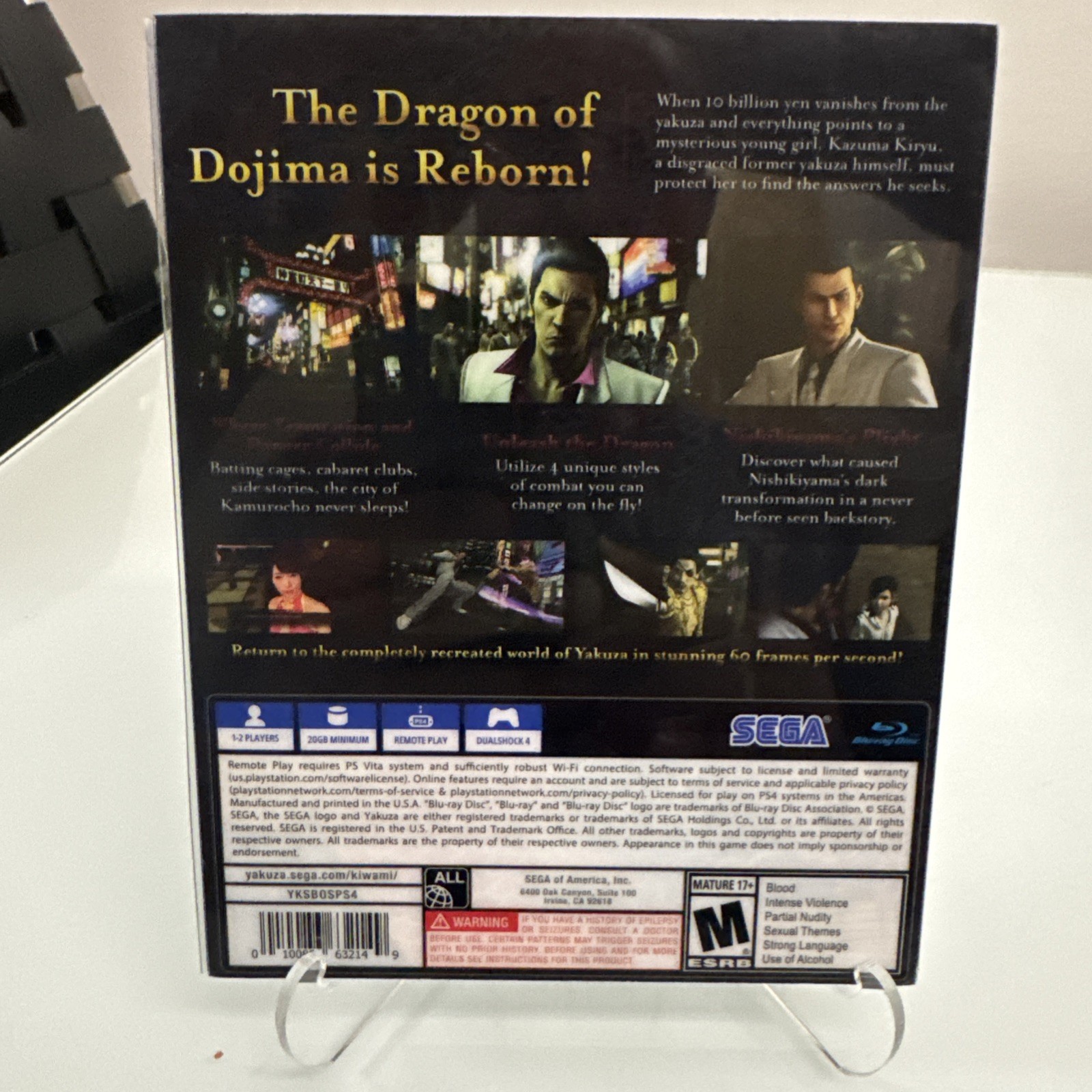 Yakuza Kiwami Steelbook Edition for PlayStation 4 PS4 complete in box, works
