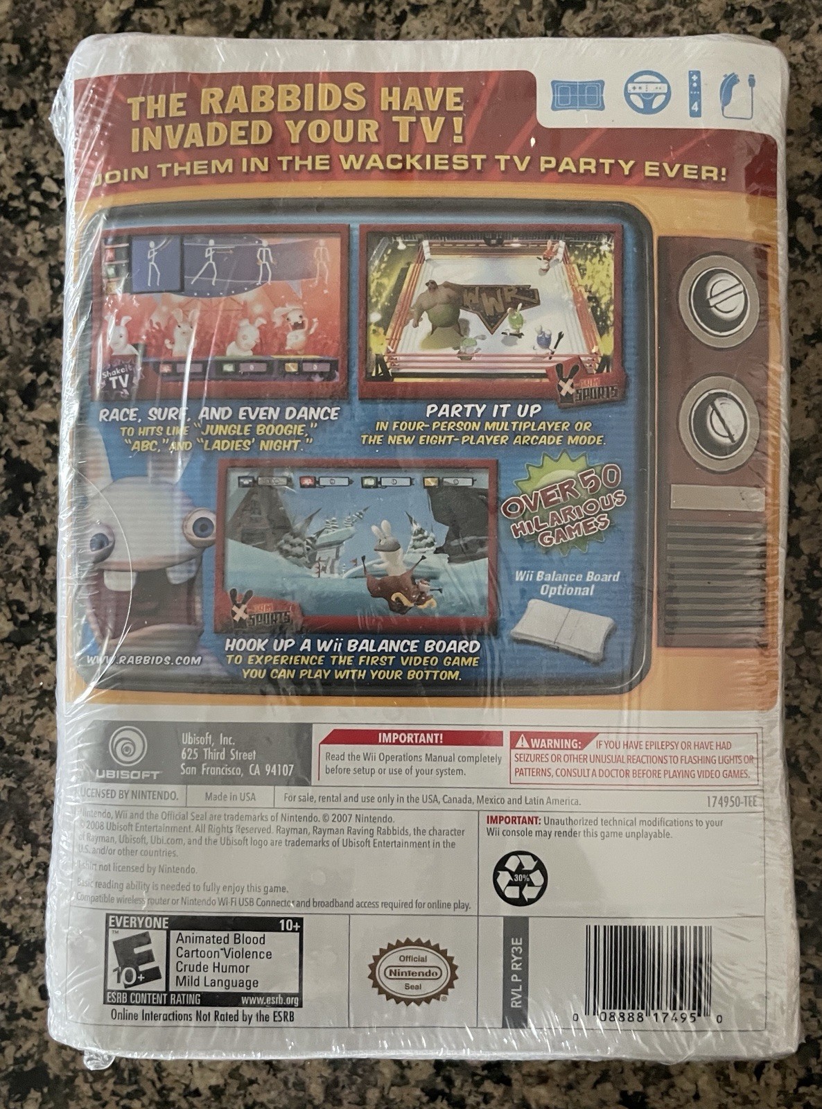 Brand New – Rayman Raving Rabbids: TV Party SHIRT BUNDLE RARE (Nintendo Wii)