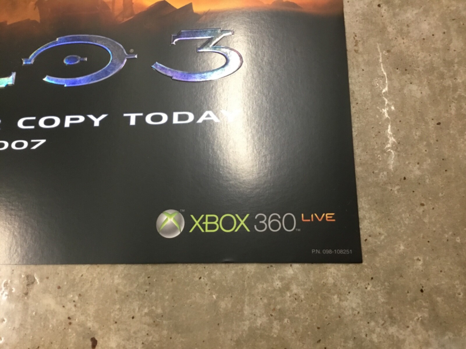Halo 3 Extremely rare Embossed Promo Poster Xbox New Condition Master Chief
