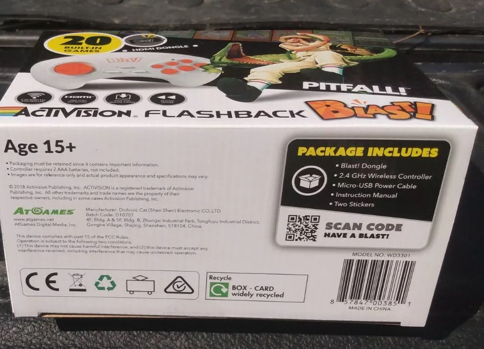 NEW Activision Pitfall Flashback Blast 20 Built-In Games HDMI Handheld System