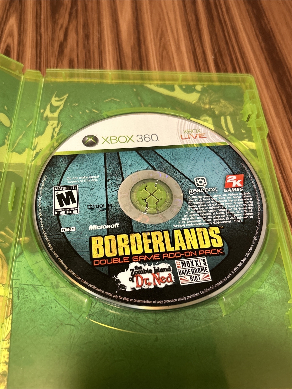 Borderlands Double Game Add-On Pack Xbox 360 Zombie Island Dr. Ned Moxxi’s Riot