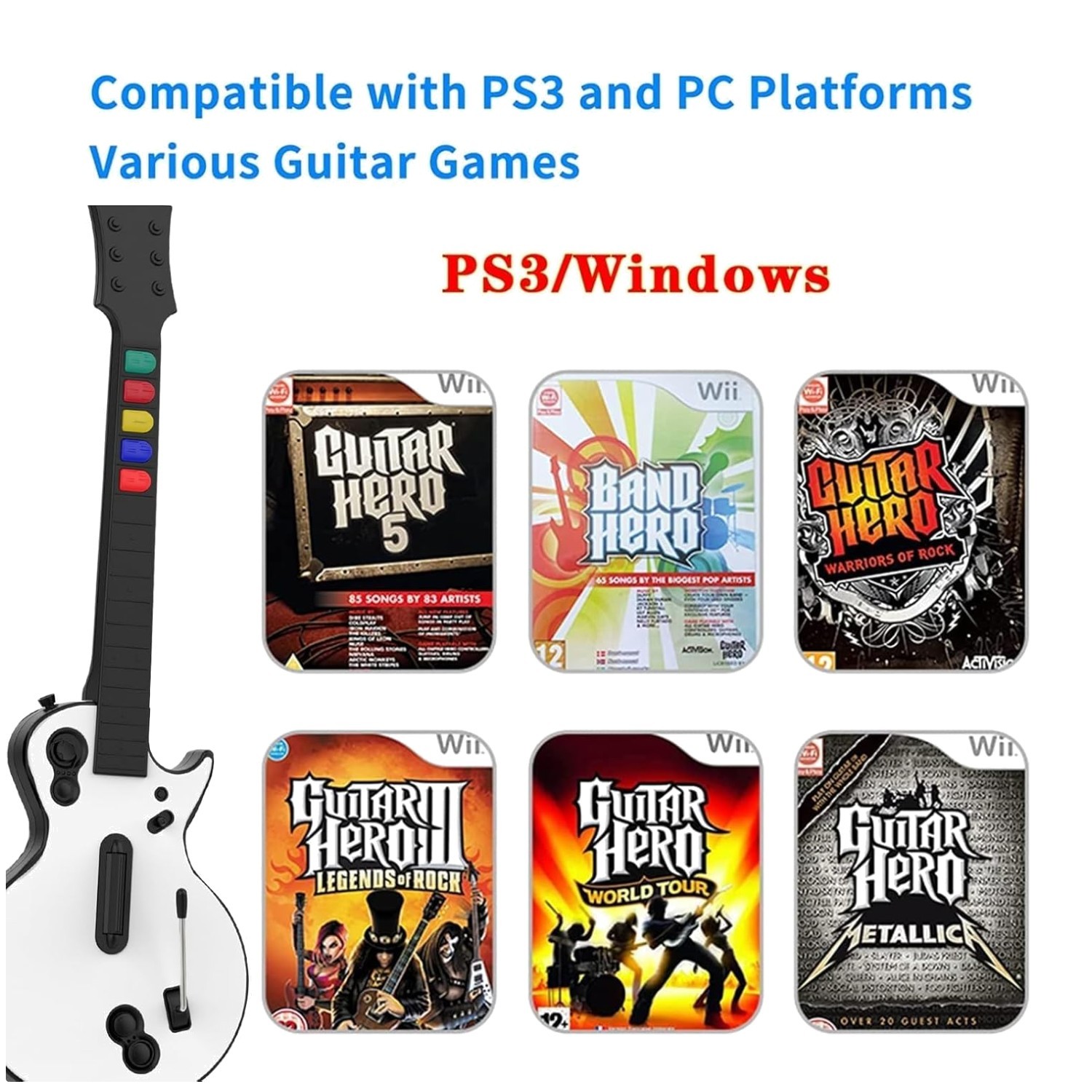 Guitar Hero Wireless Legends Rock Dongle Bundle for Fortnite#$-~