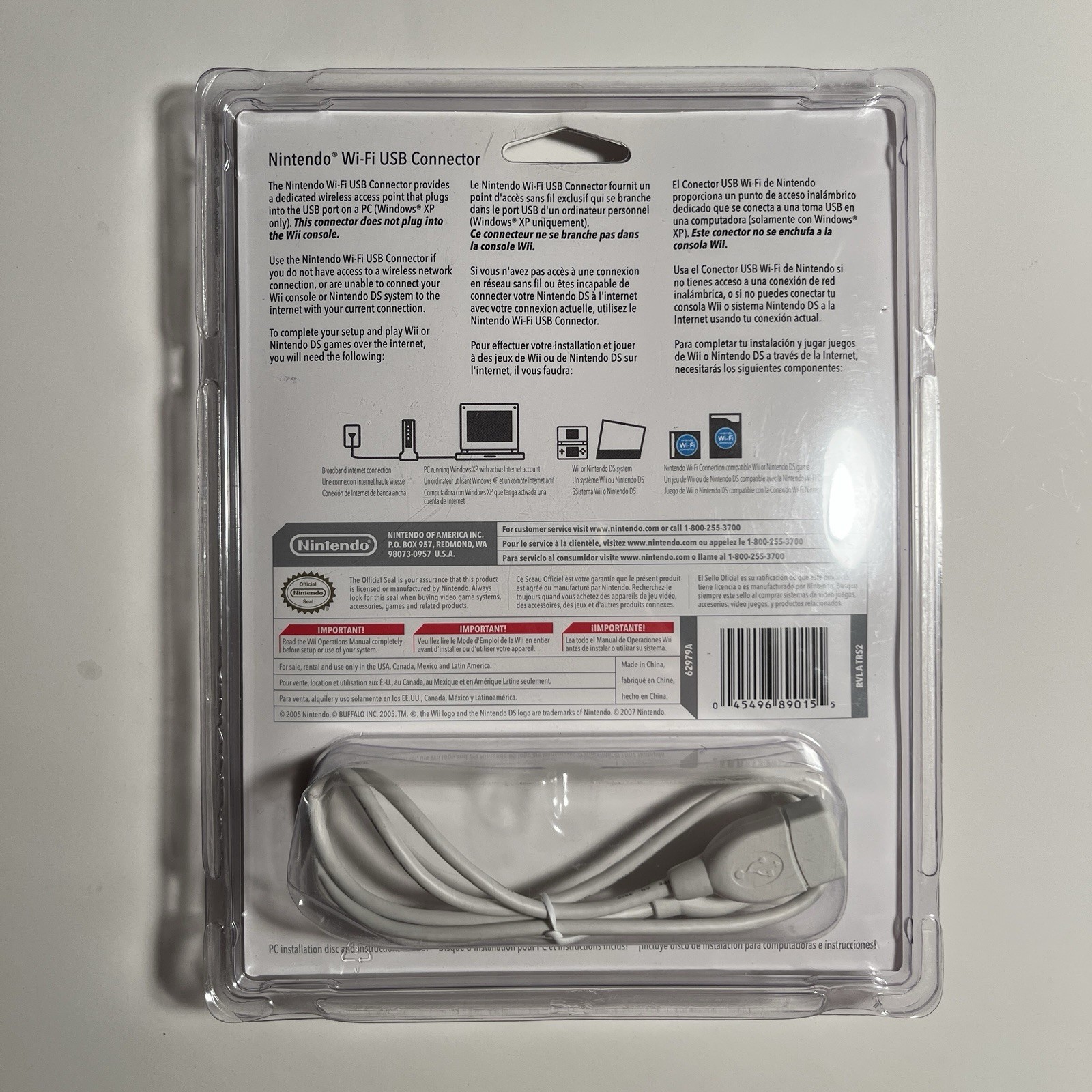 Nintendo OEM Wi-Fi USB Connector Wireless Network Adapter Wii Nintendo DS – NIB