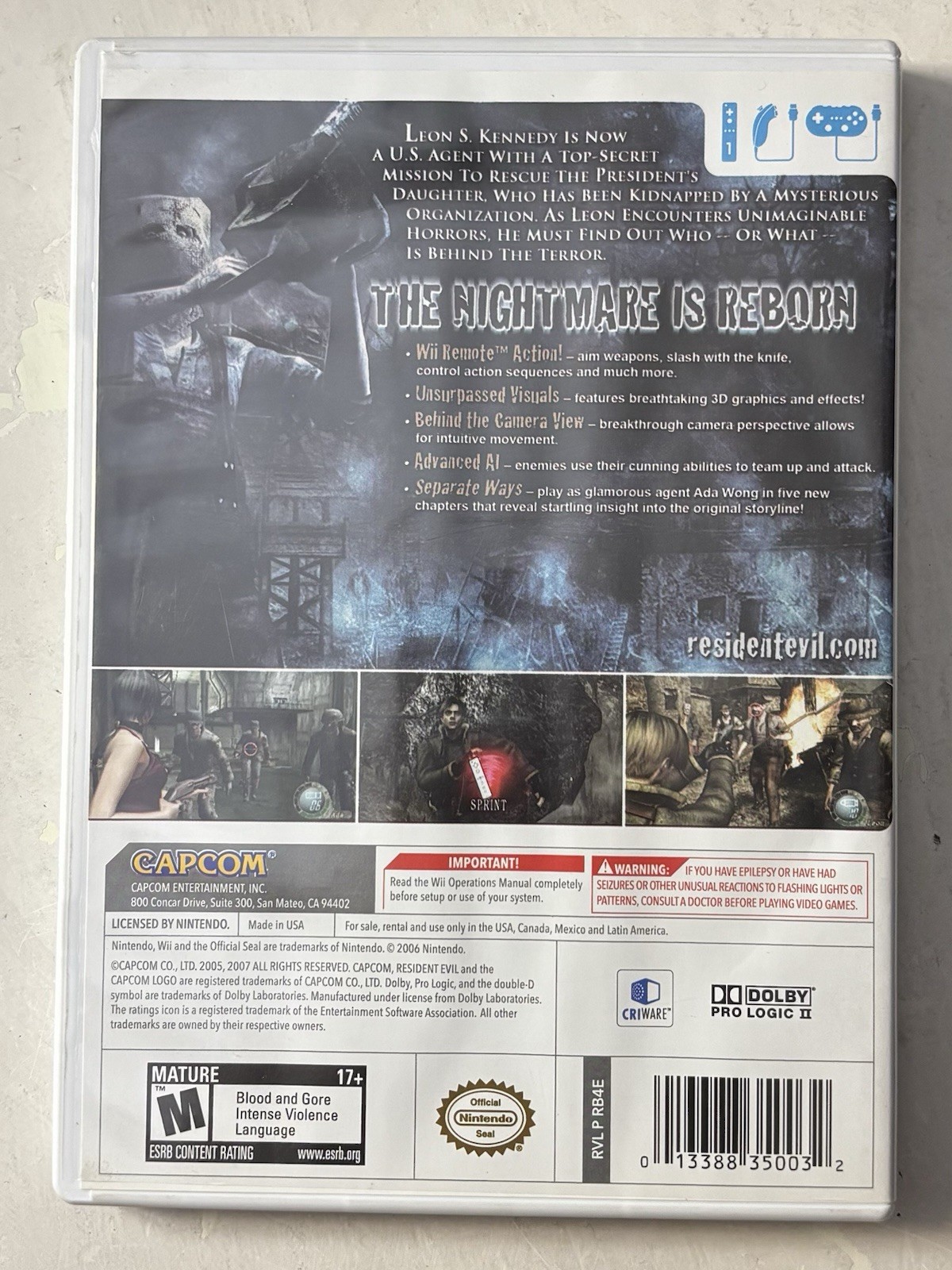 Resident Evil 4: Wii Edition (Nintendo Wii, 2007) – Tested, Works Great