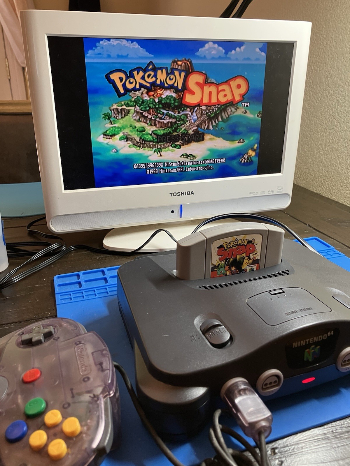 Nintendo 64 N64 Console Bundle 2 Controllers 5 Games Harvest Moon Pokemon Snap