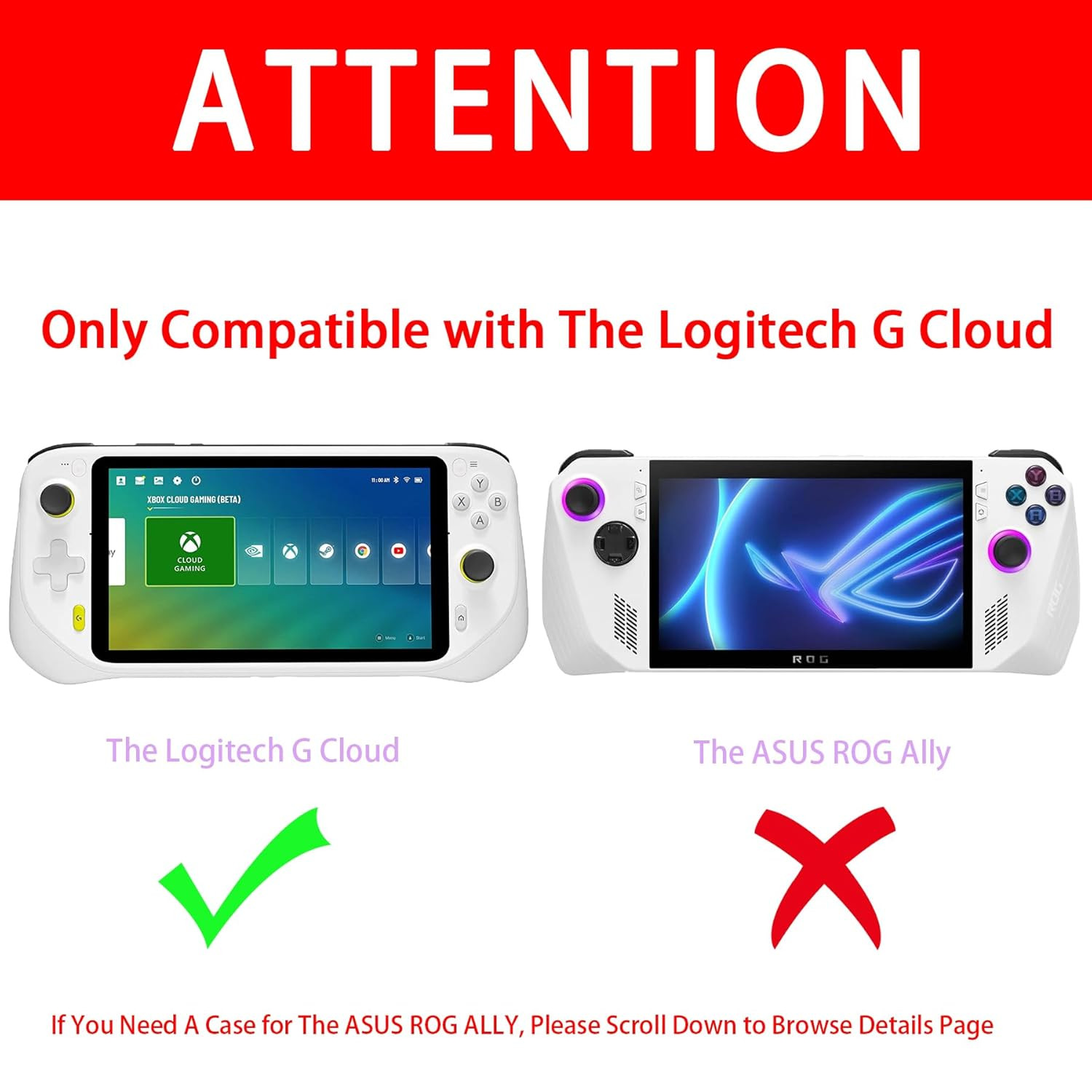Hard Carrying Case Replacement for Logitech G Cloud Gaming Handheld,Black (Only